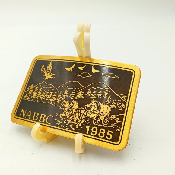 Old West Belt Buckles Covered Wagon 1985 NABBC National Association Buckle Colle - Picture 5 of 7